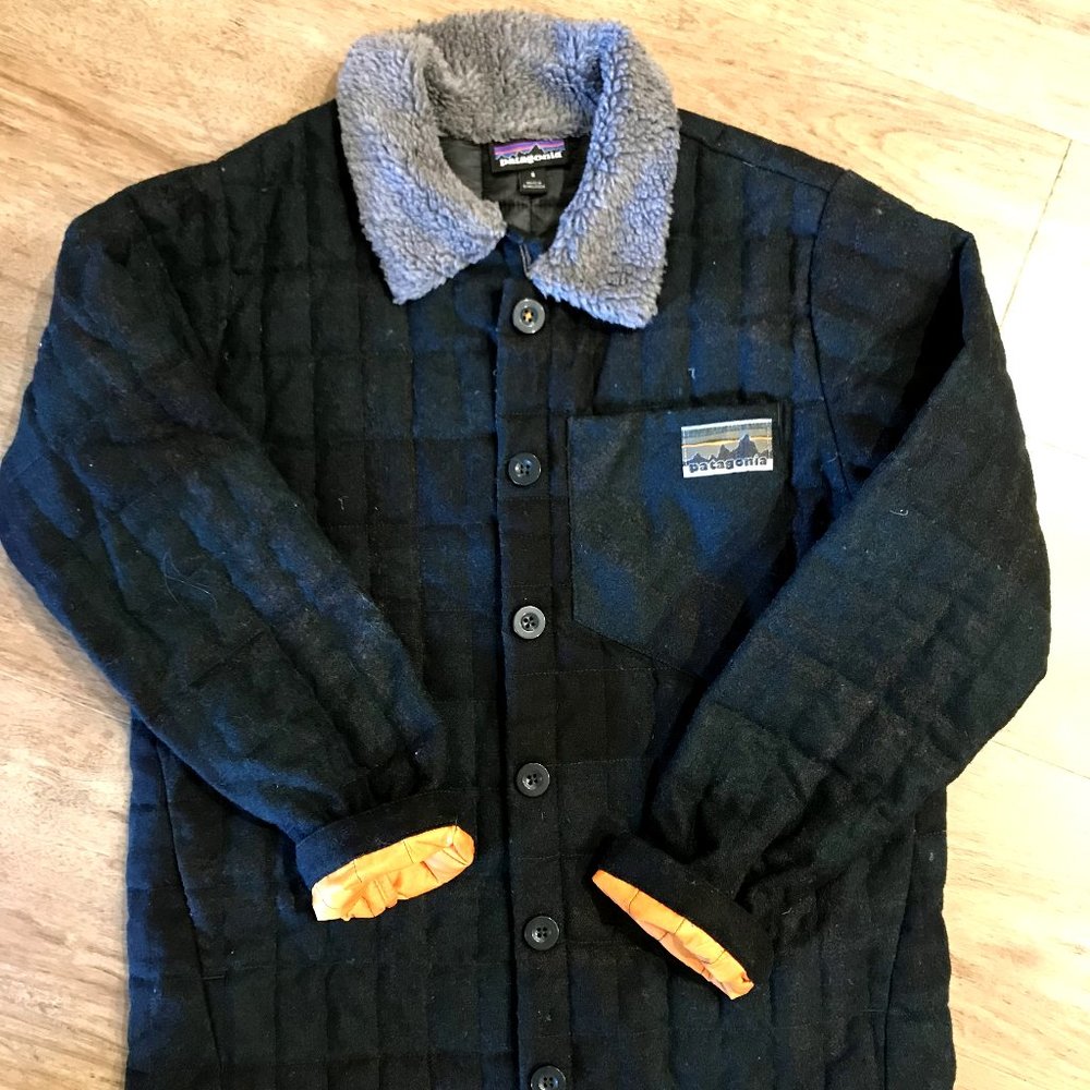 Patagonia Plaid Wool RARE Down Jacket Womens S